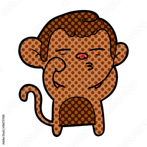 cartoon suspicious monkey