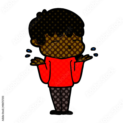cartoon curious boy