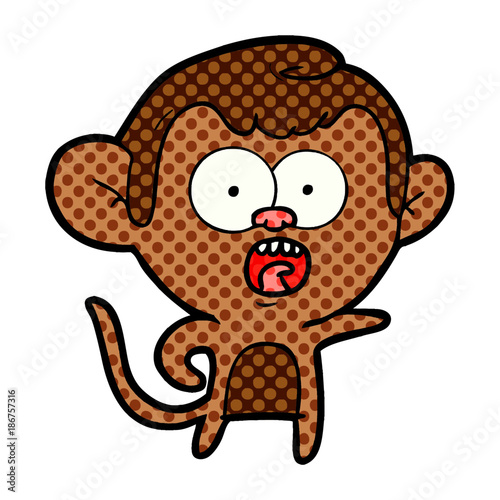 cartoon shocked monkey