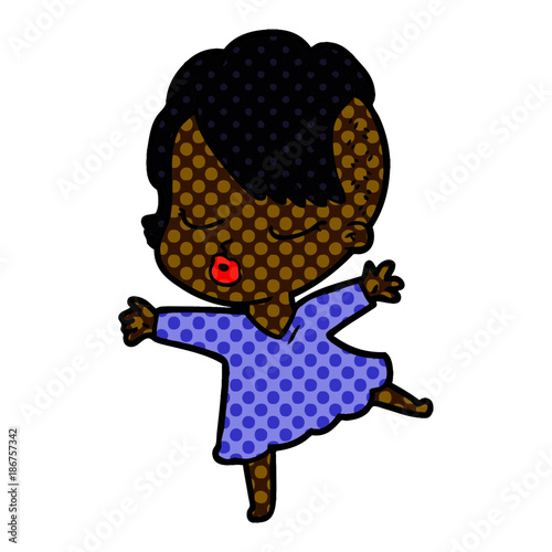 cartoon pretty hipster girl