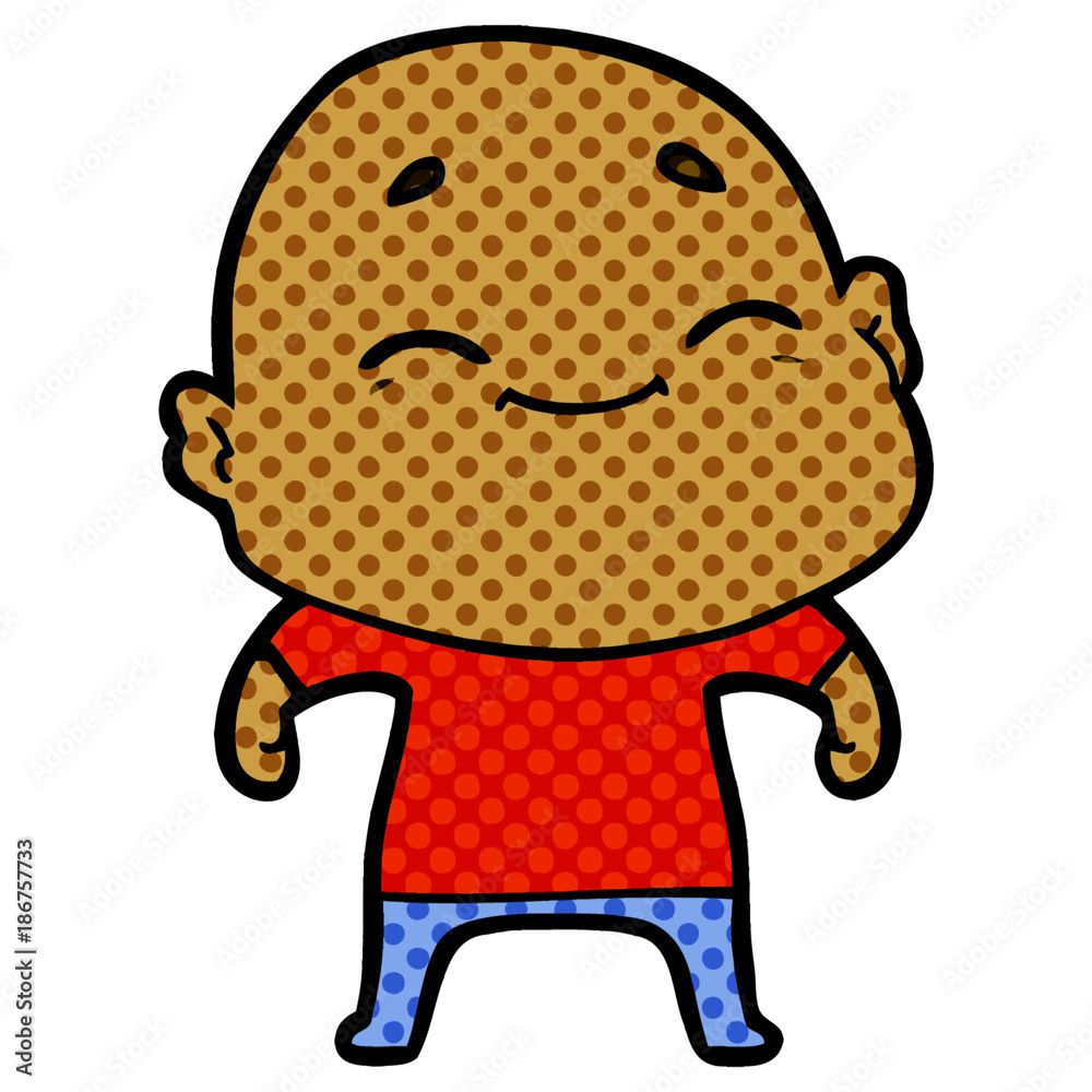 Fototapeta premium happy cartoon bald man