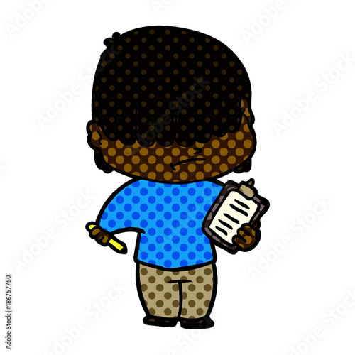 cartoon boy with untidy hair