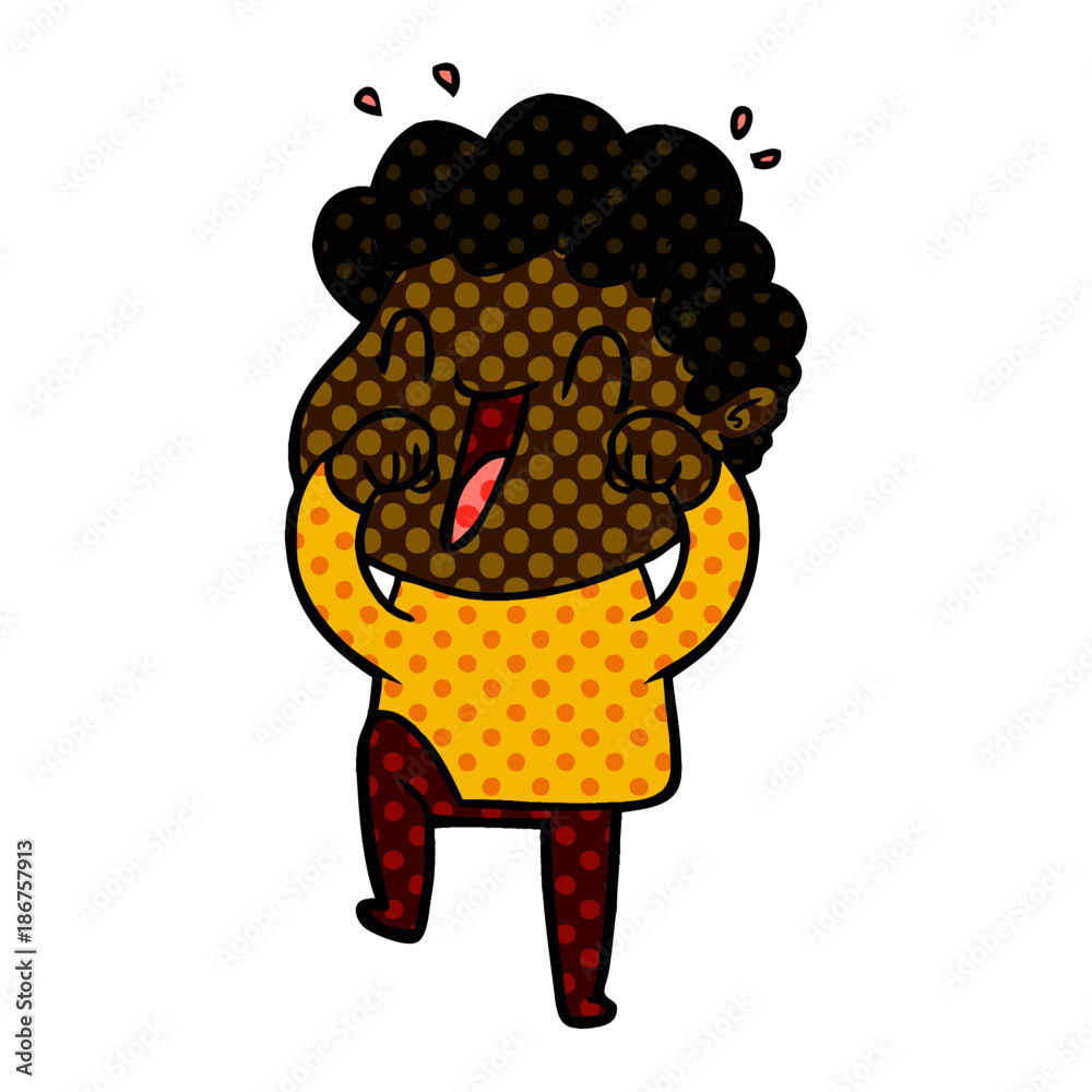 Obraz premium cartoon happy man