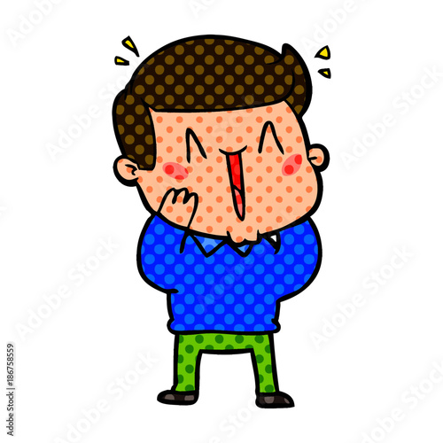 cartoon excited man