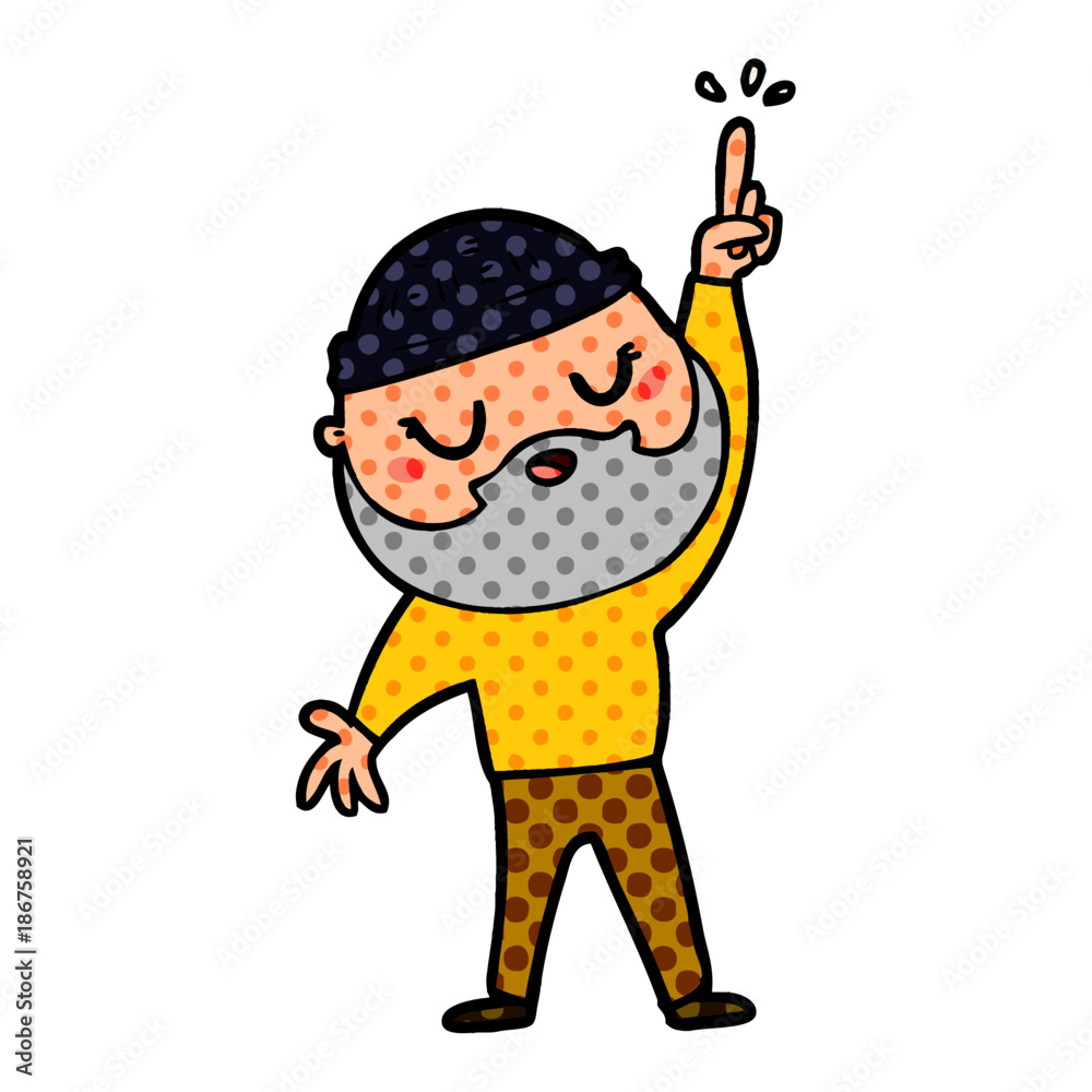 cartoon man with beard