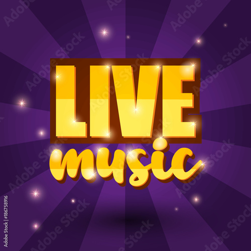 Live music banner design. Vector Illustration.