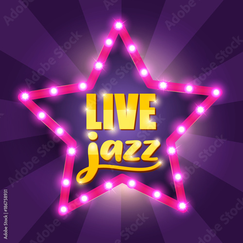 Live jazz banner design. Vector Illustration.