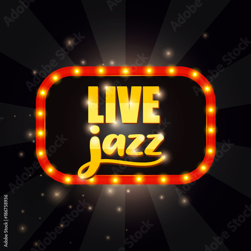 Live jazz banner design. Vector Illustration.