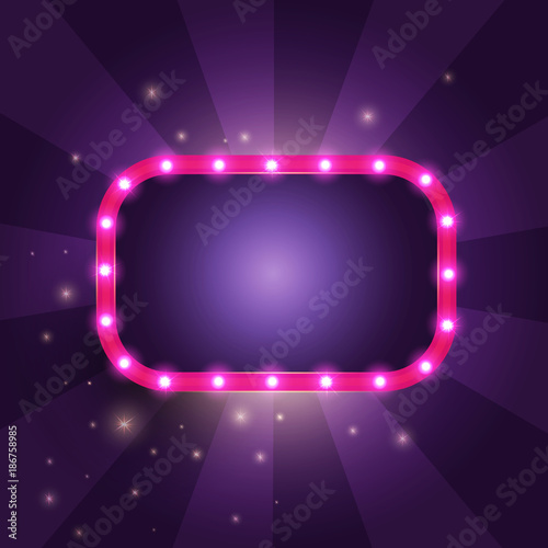 Retro Frame with lights. Vector illustration.