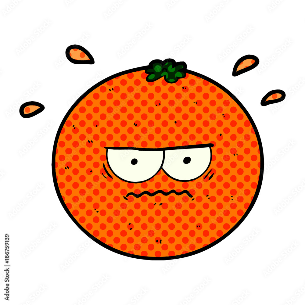 cartoon angry orange