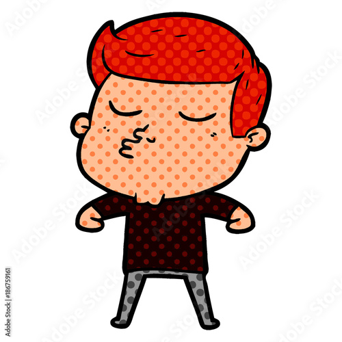 cartoon model guy pouting