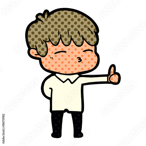 cartoon curious boy
