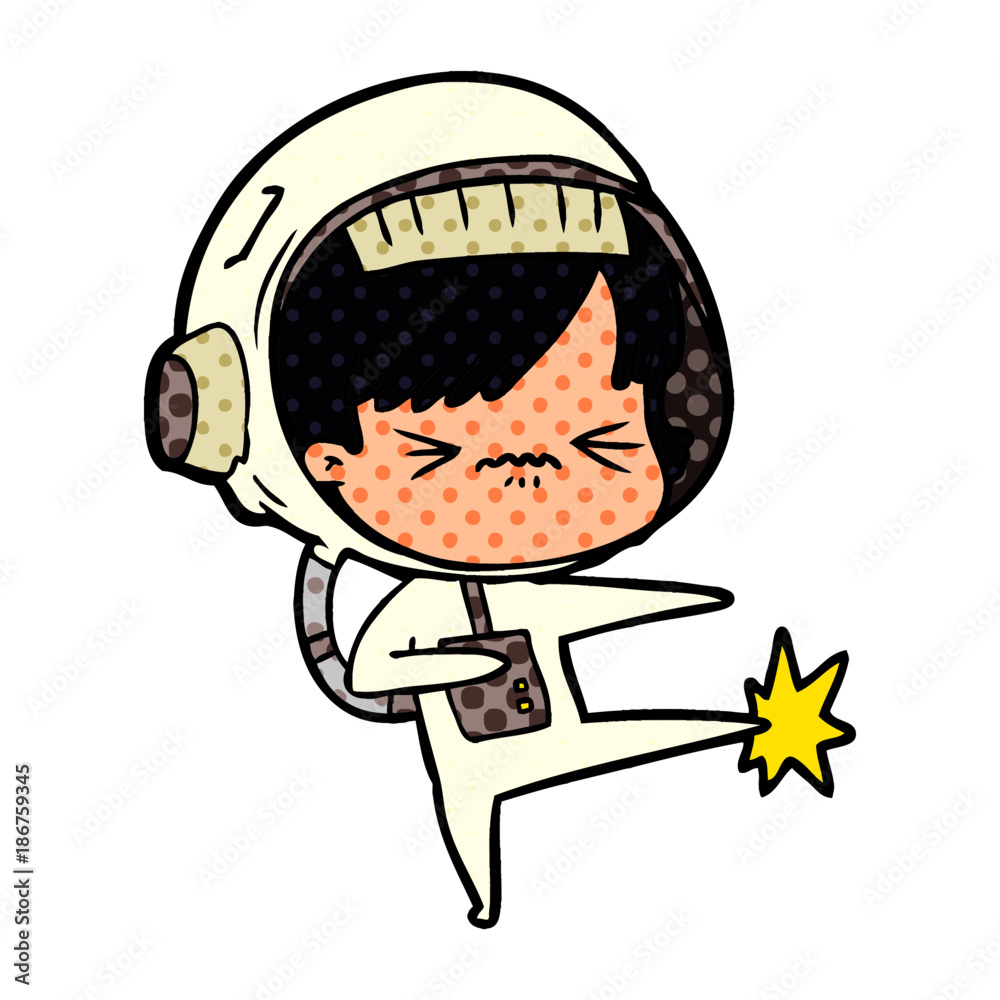 cartoon astronaut woman