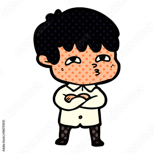 cartoon curious man