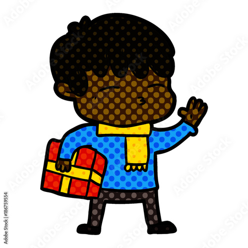 cartoon curious boy