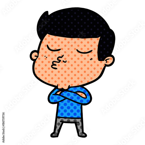 cartoon model guy pouting