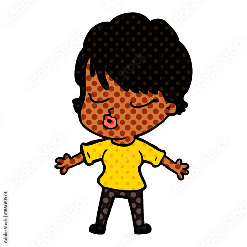 cartoon woman with eyes shut