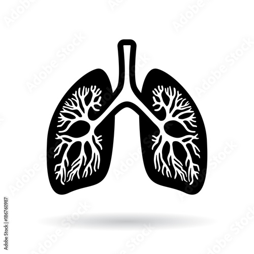 Black silhouette of human lungs
