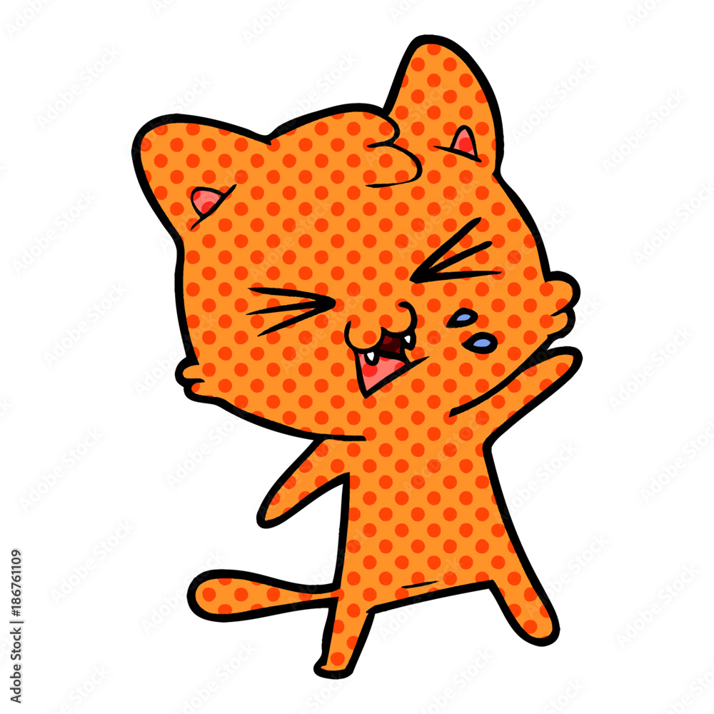 cartoon cat hissing
