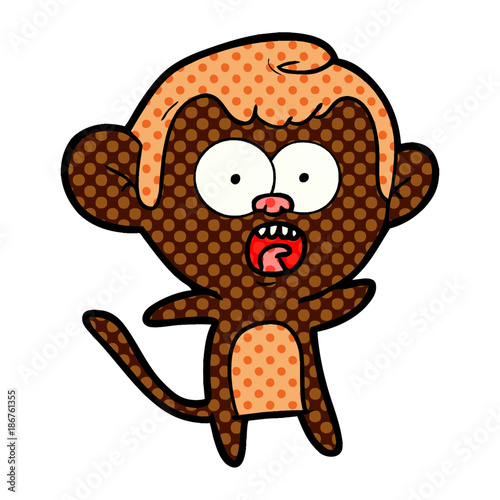 cartoon shocked monkey