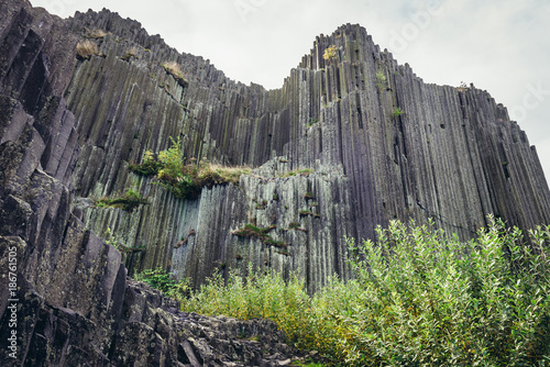 Panska Skala basalt rock formation in Kamenicky Senov city, Czech Republic