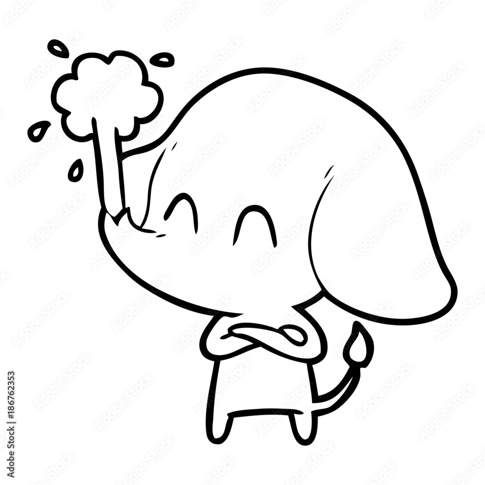 cute cartoon elephant spouting water cute cartoon elephant spouting water
