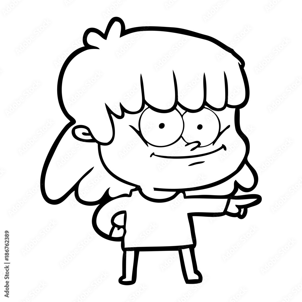 cartoon girl smiling