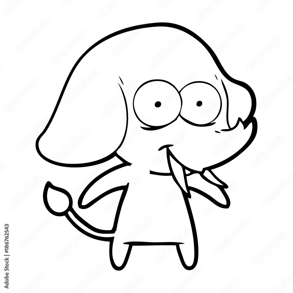 Obraz premium happy cartoon elephant