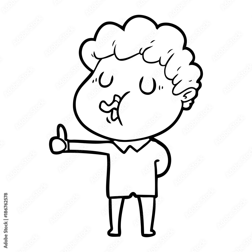 Obraz premium cartoon man singing