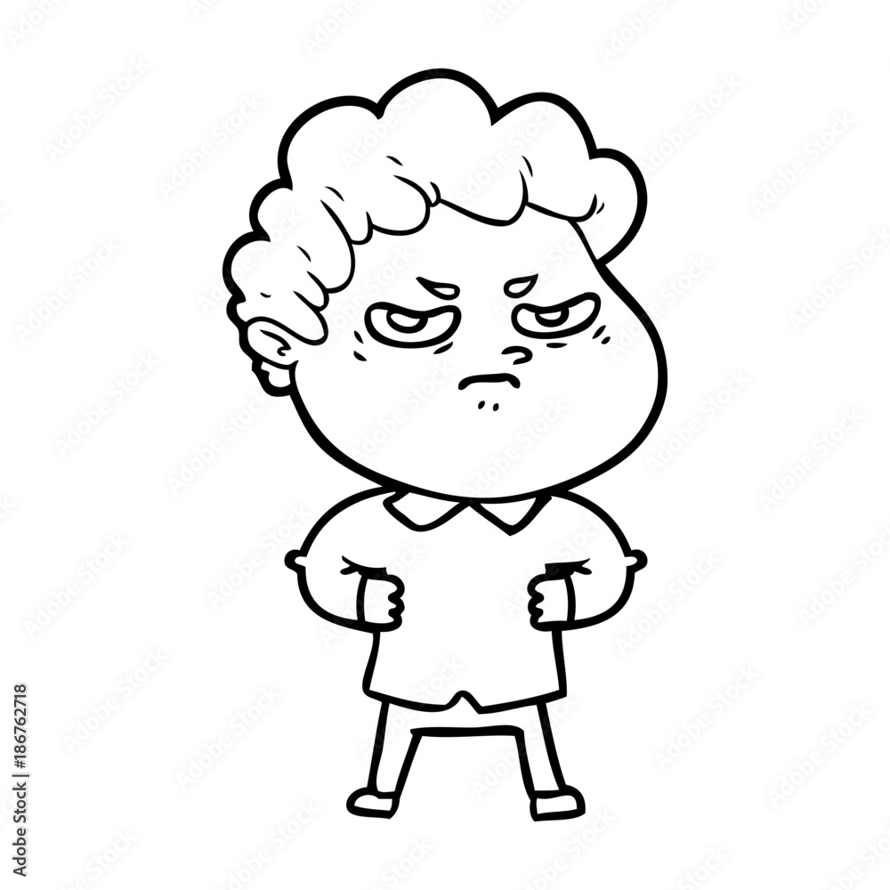 cartoon angry man