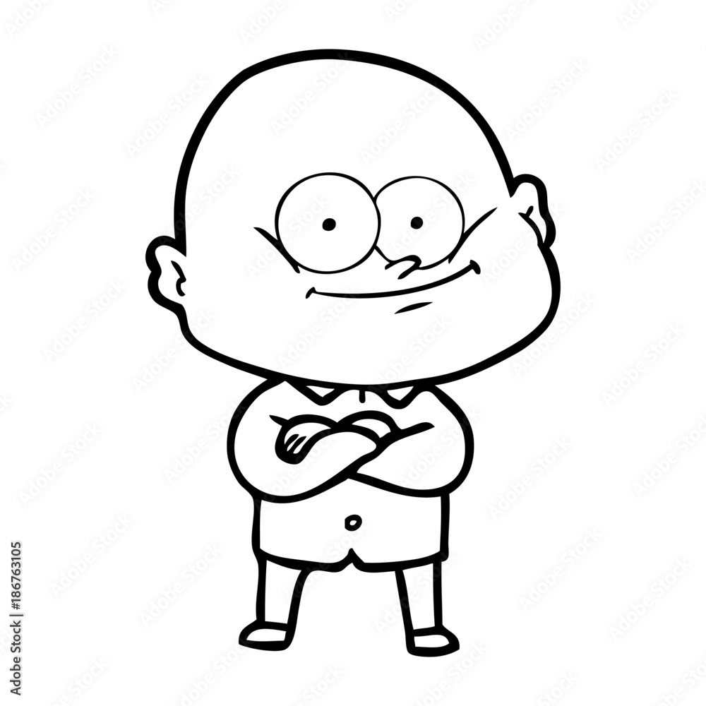 cartoon bald man staring