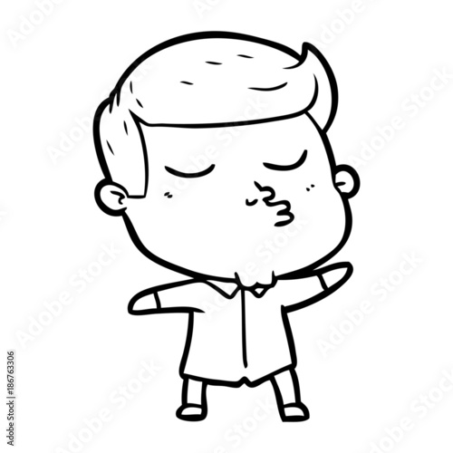 cartoon model guy pouting