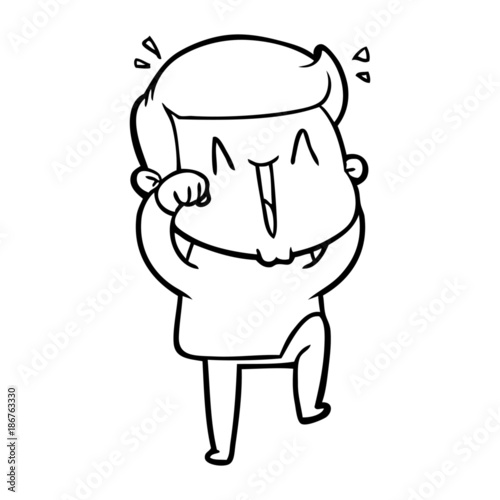 cartoon excited man