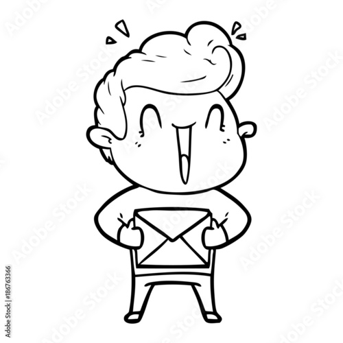 cartoon excited man