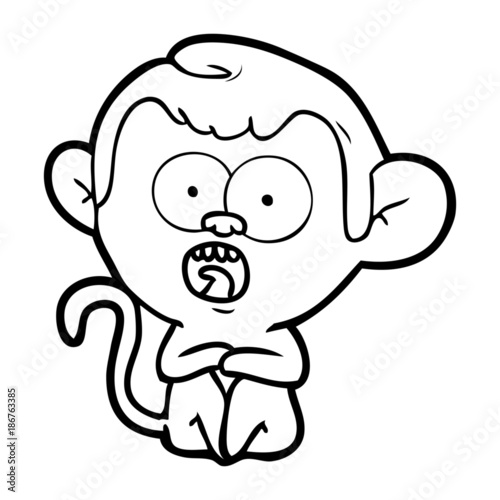 cartoon shocked monkey