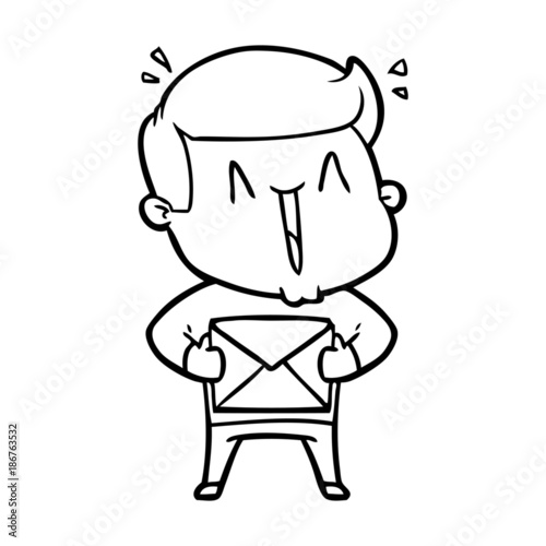 cartoon excited man