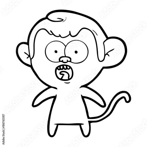 cartoon shocked monkey