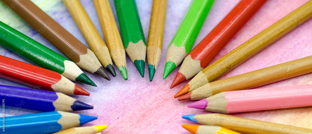 Large colored pencils close-up Large colored pencils close-up