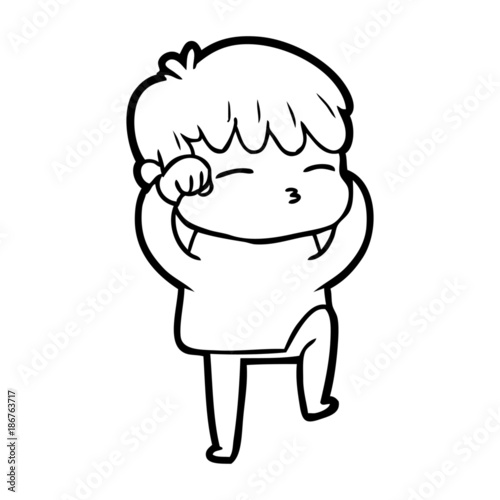 cartoon curious boy