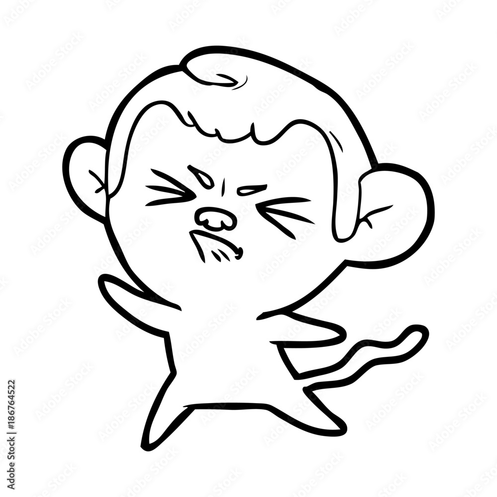Obraz premium cartoon angry monkey