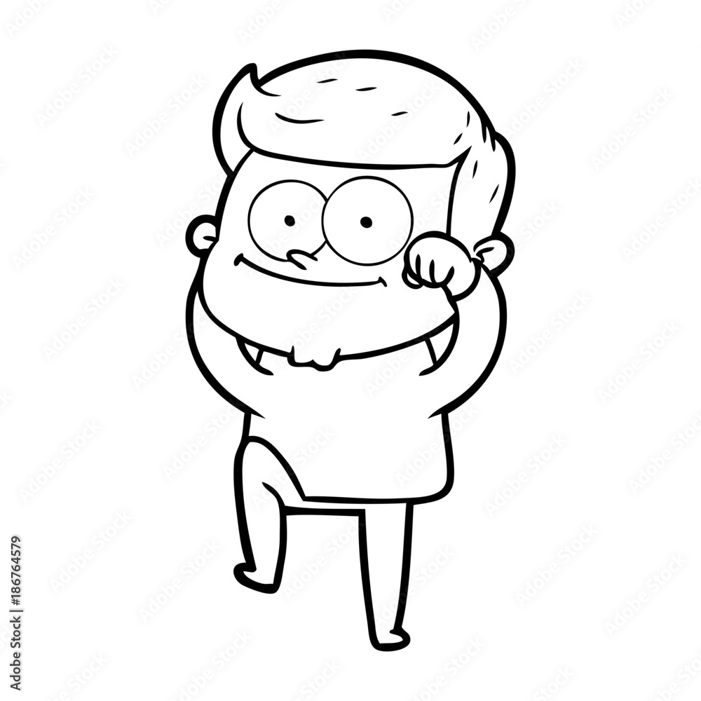 cartoon happy man