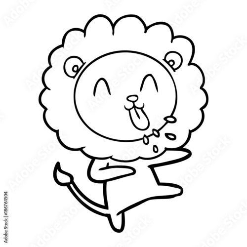 happy cartoon lion © lineartestpilot