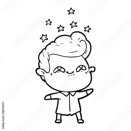 cartoon excited man