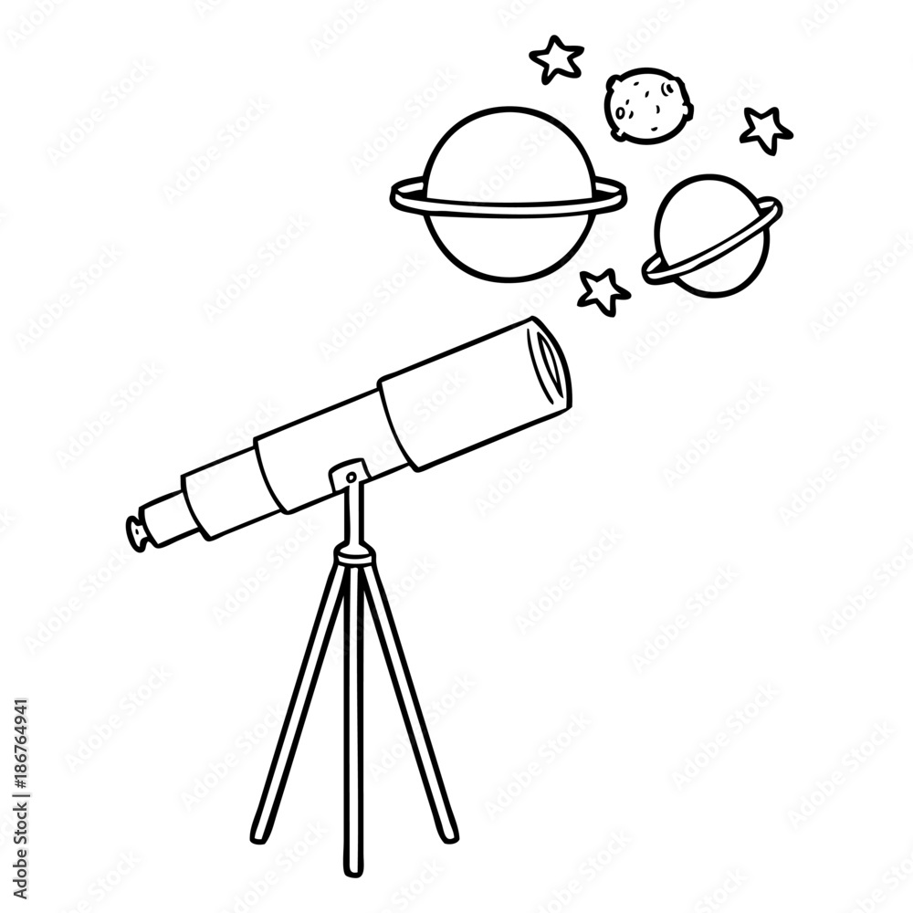 cartoon telescope Stock Vector | Adobe Stock