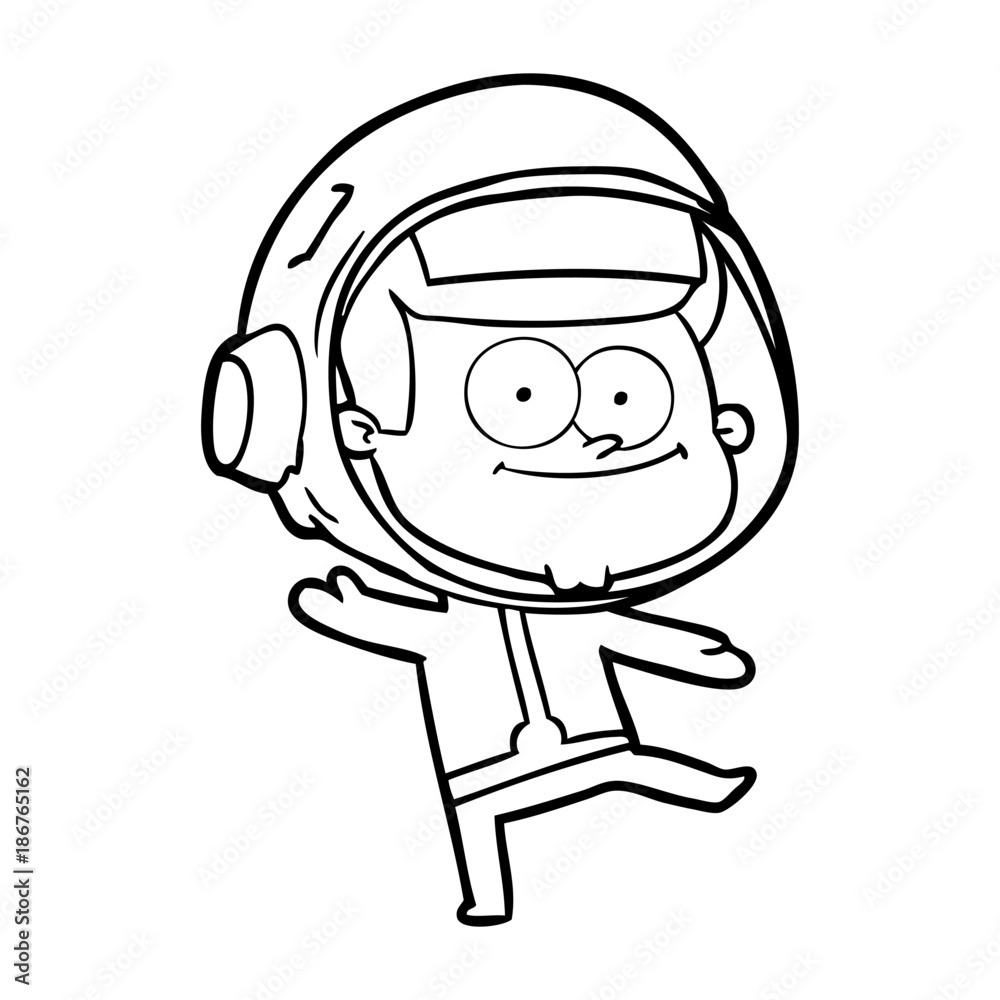 happy astronaut cartoon