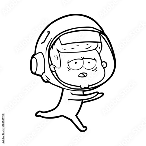 cartoon tired astronaut