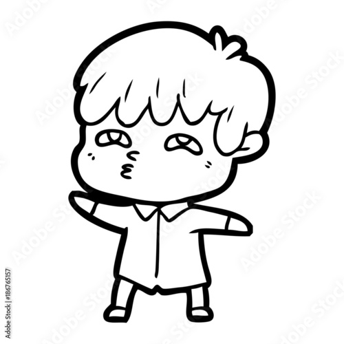 cartoon curious man