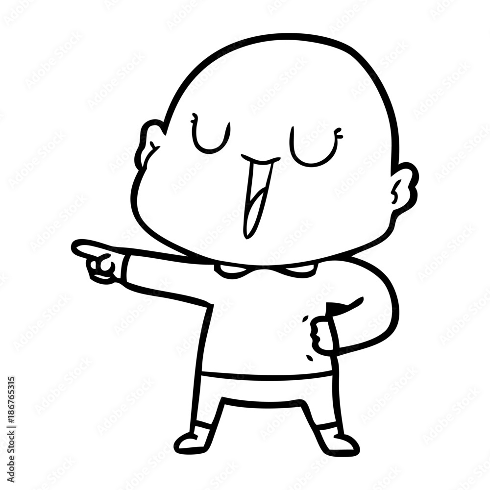 happy cartoon bald man happy cartoon bald man