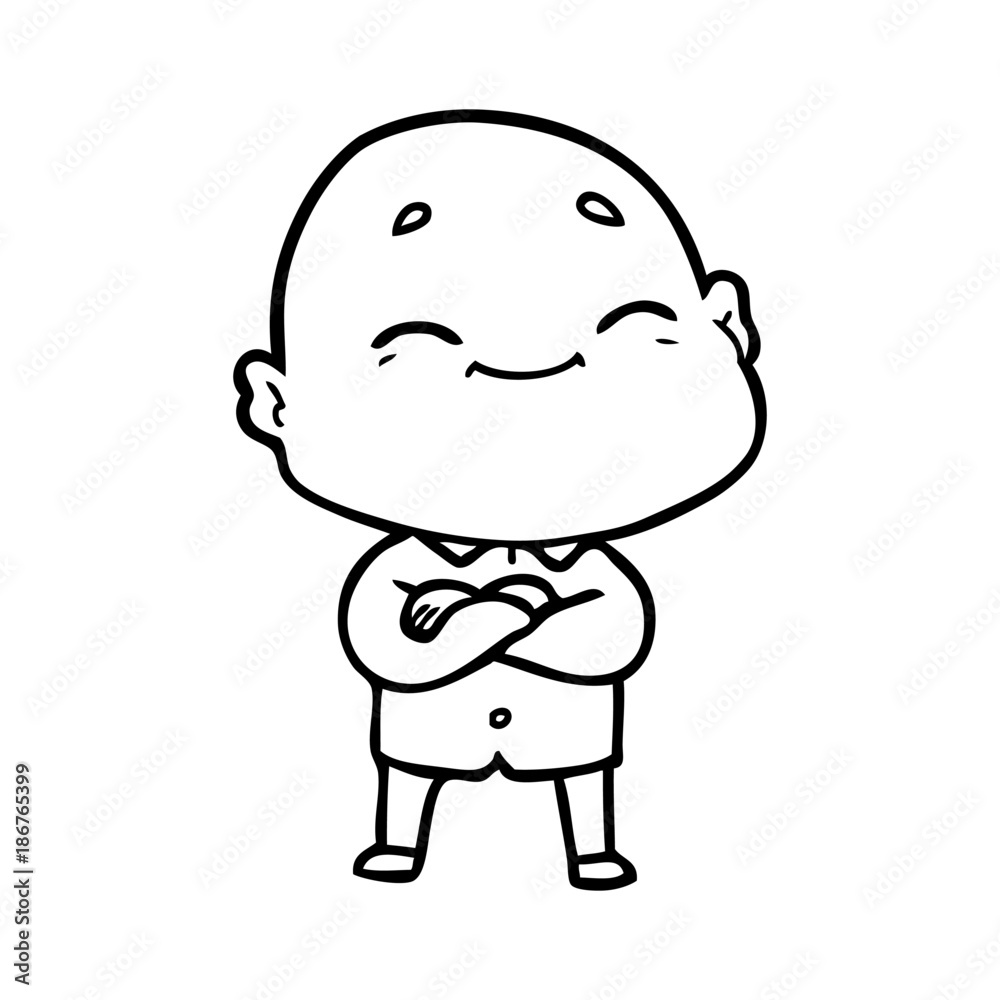 cartoon happy bald man cartoon happy bald man