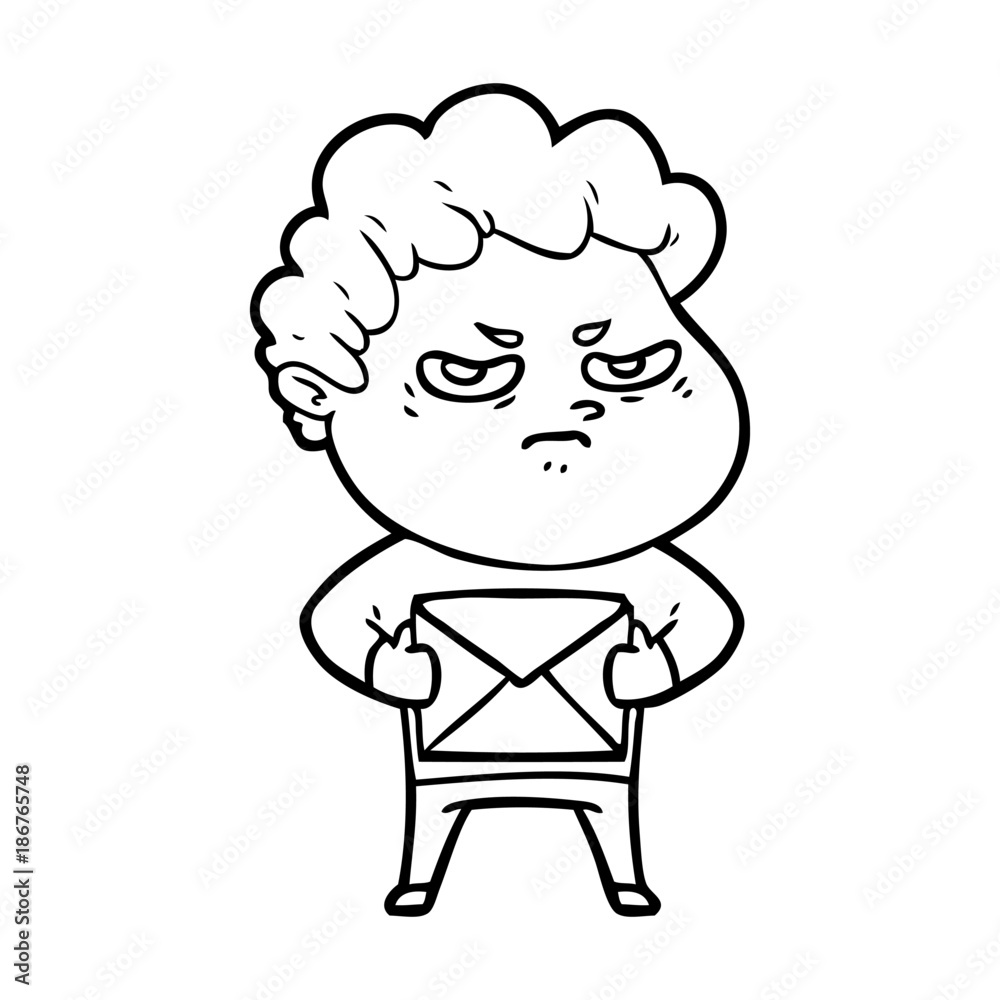 cartoon angry man